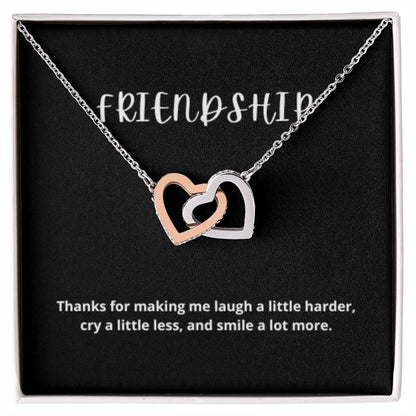 EllePendants Interlocking Hearts Friendship Necklace, Best Friend Necklaces, Friendship Necklaces Jewelry Long Distance Birthday Christmas