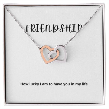 EllePendants Interlocking Hearts Friendship Necklace, Best Friend Necklaces, Friendship Necklaces Jewelry Long Distance Birthday Christmas