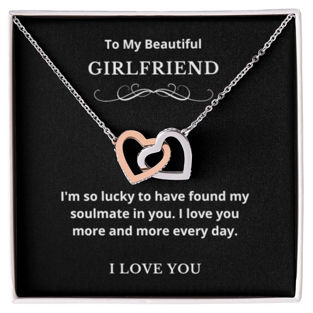 Hearts Jewelry, FG Family Gift, Girlfriend Necklace, Gift from Boyfriend, To My Soulmate Jewelry, GF Birthday Gift