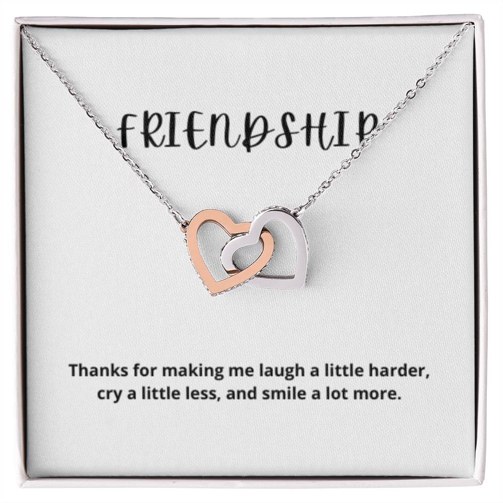 EllePendants Interlocking Hearts Friendship Necklace, Best Friend Necklaces, Friendship Necklaces Jewelry Long Distance Birthday Christmas