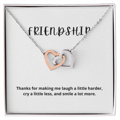 EllePendants Interlocking Hearts Friendship Necklace, Best Friend Necklaces, Friendship Necklaces Jewelry Long Distance Birthday Christmas