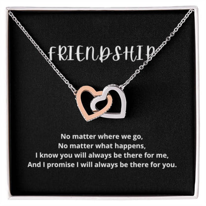 EllePendants Interlocking Hearts Friendship Necklace, Best Friend Necklaces, Friendship Necklaces Jewelry Long Distance Birthday Christmas