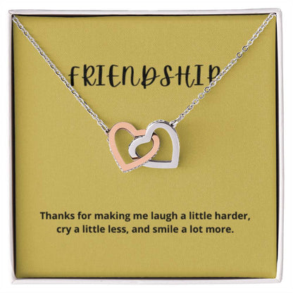 EllePendants Interlocking Hearts Friendship Necklace, Best Friend Necklaces, Friendship Necklaces Jewelry Long Distance Birthday Christmas