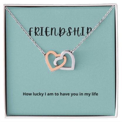 EllePendants Interlocking Hearts Friendship Necklace, Best Friend Necklaces, Friendship Necklaces Jewelry Long Distance Birthday Christmas