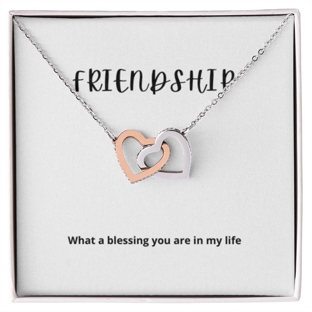 EllePendants Interlocking Hearts Friendship Necklace, Best Friend Necklaces, Friendship Necklaces Jewelry Long Distance Birthday Christmas