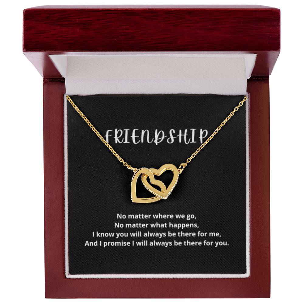 EllePendants Interlocking Hearts Friendship Necklace, Best Friend Necklaces, Friendship Necklaces Jewelry Long Distance Birthday Christmas