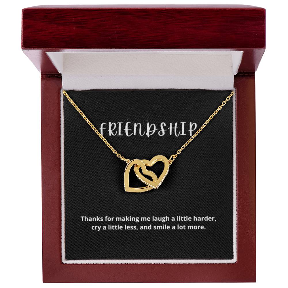 EllePendants Interlocking Hearts Friendship Necklace, Best Friend Necklaces, Friendship Necklaces Jewelry Long Distance Birthday Christmas