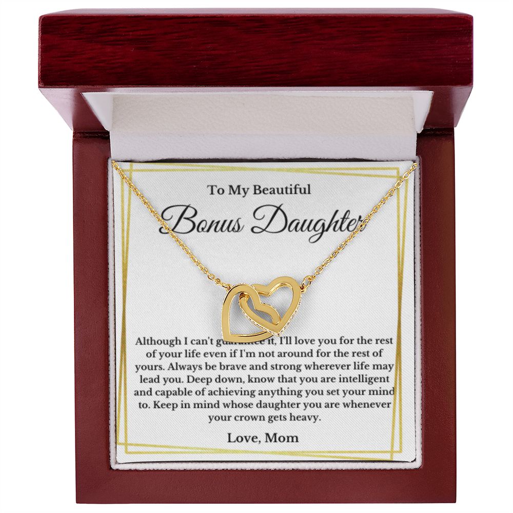 Bonus Daughter Necklace, Mother to Daughter Gift, Step Daughter Jewelry, Birthday Gift, Message Card