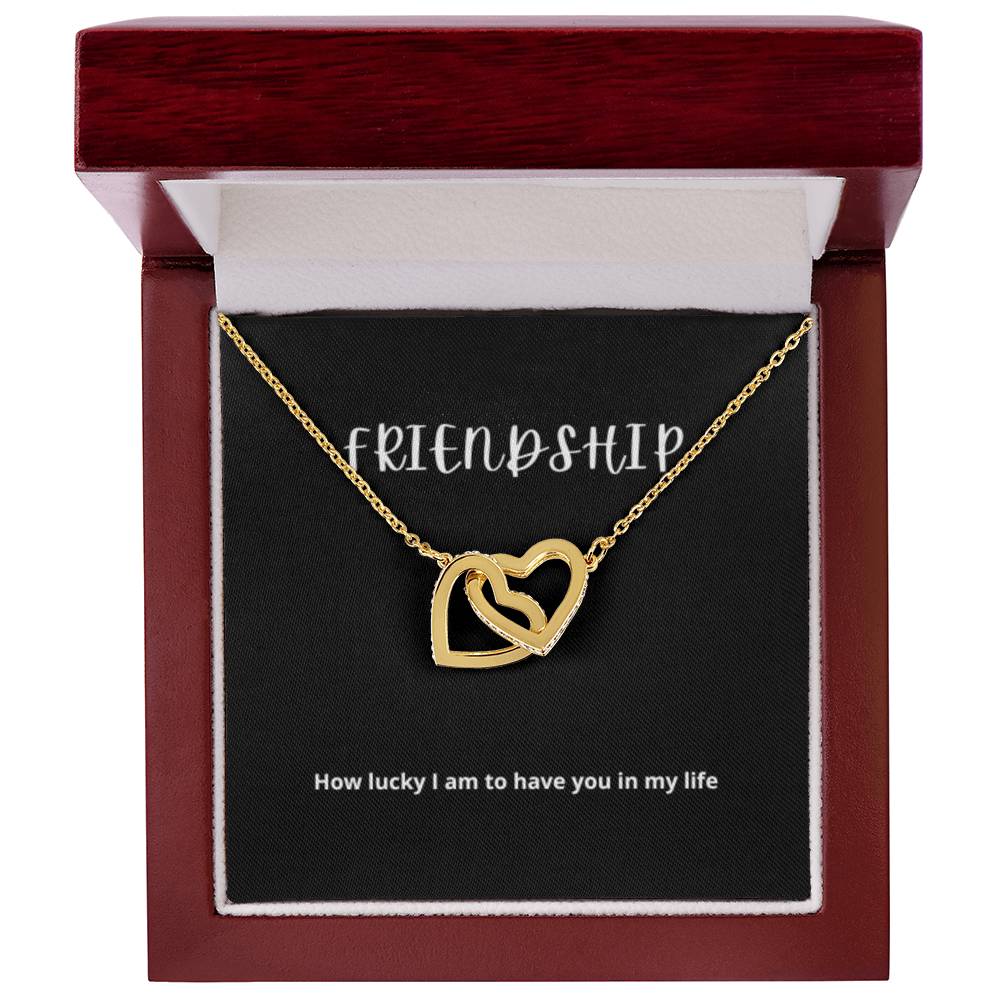 EllePendants Interlocking Hearts Friendship Necklace, Best Friend Necklaces, Friendship Necklaces Jewelry Long Distance Birthday Christmas