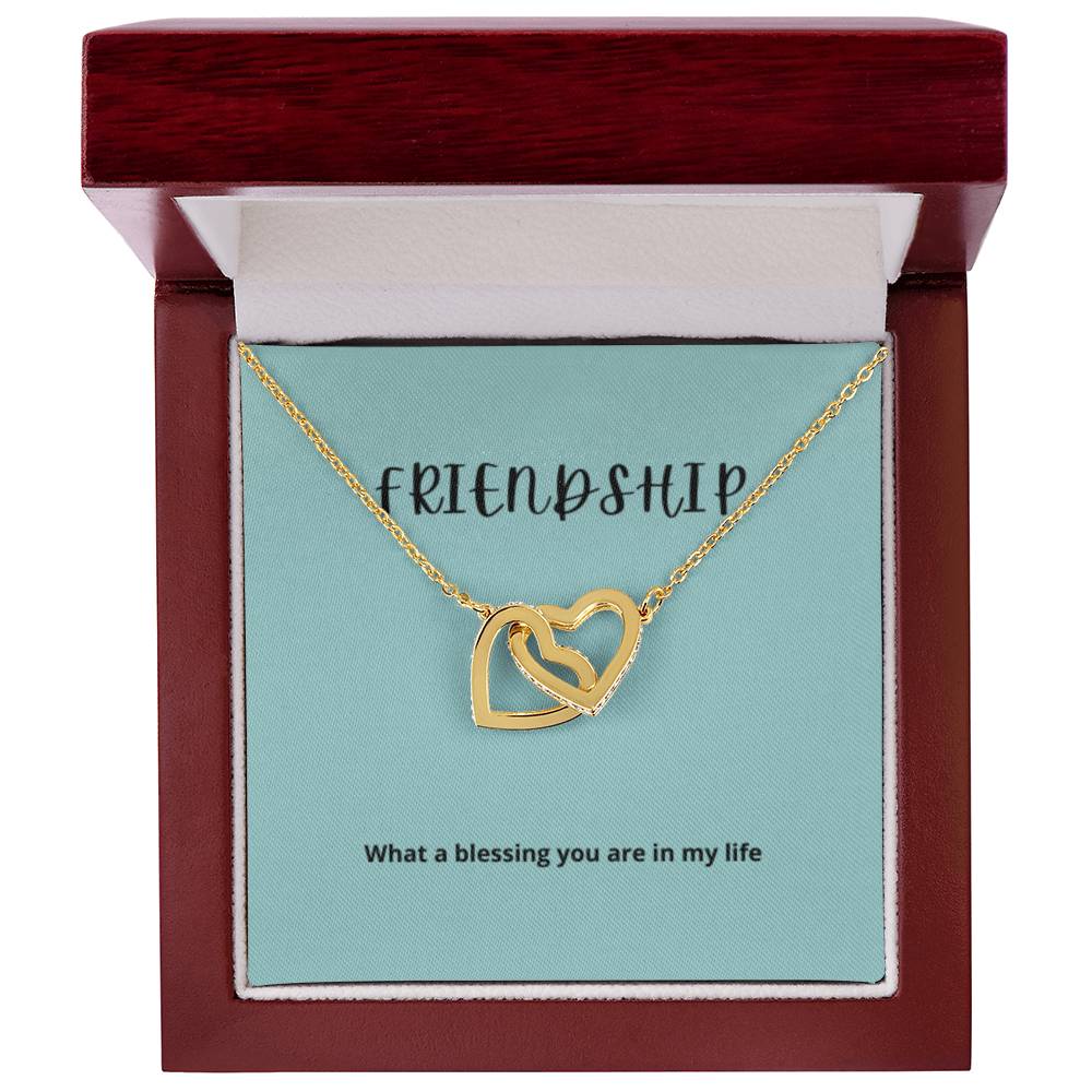 EllePendants Interlocking Hearts Friendship Necklace, Best Friend Necklaces, Friendship Necklaces Jewelry Long Distance Birthday Christmas