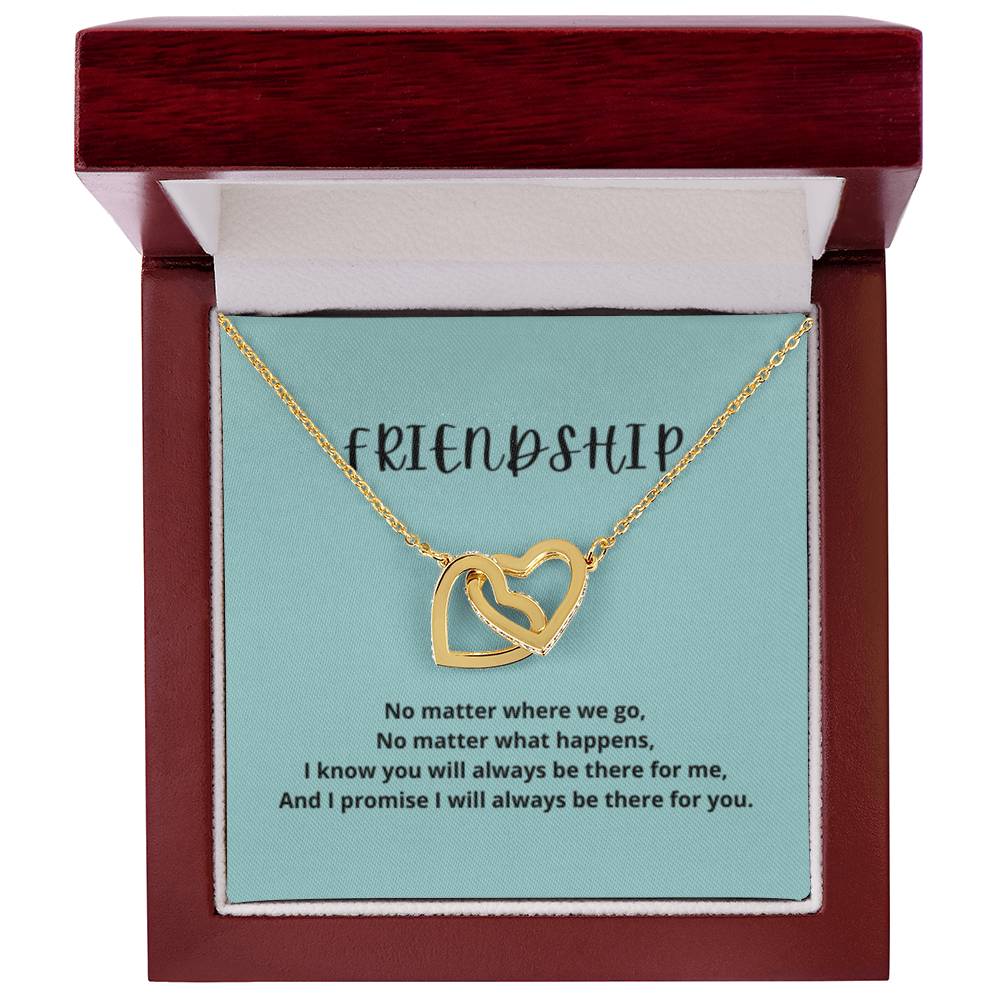 EllePendants Interlocking Hearts Friendship Necklace, Best Friend Necklaces, Friendship Necklaces Jewelry Long Distance Birthday Christmas