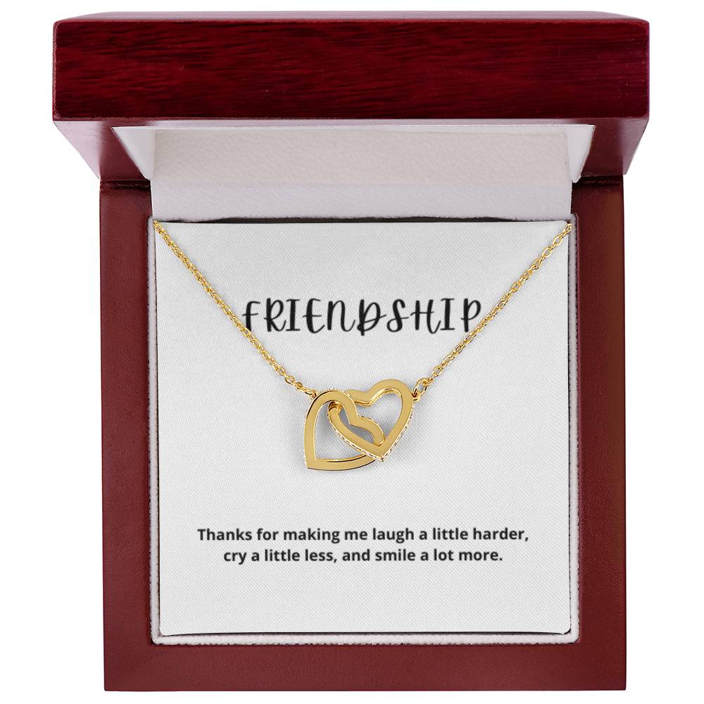 EllePendants Interlocking Hearts Friendship Necklace, Best Friend Necklaces, Friendship Necklaces Jewelry Long Distance Birthday Christmas