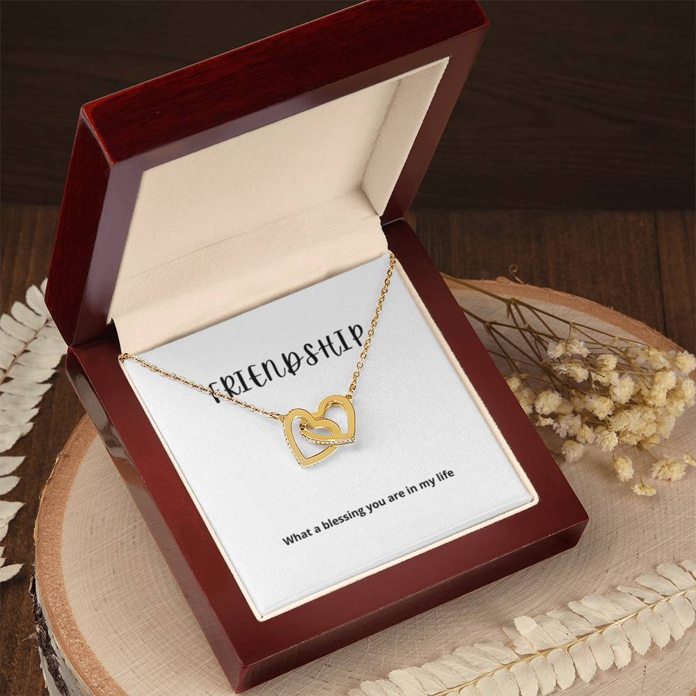 EllePendants Interlocking Hearts Friendship Necklace, Best Friend Necklaces, Friendship Necklaces Jewelry Long Distance Birthday Christmas