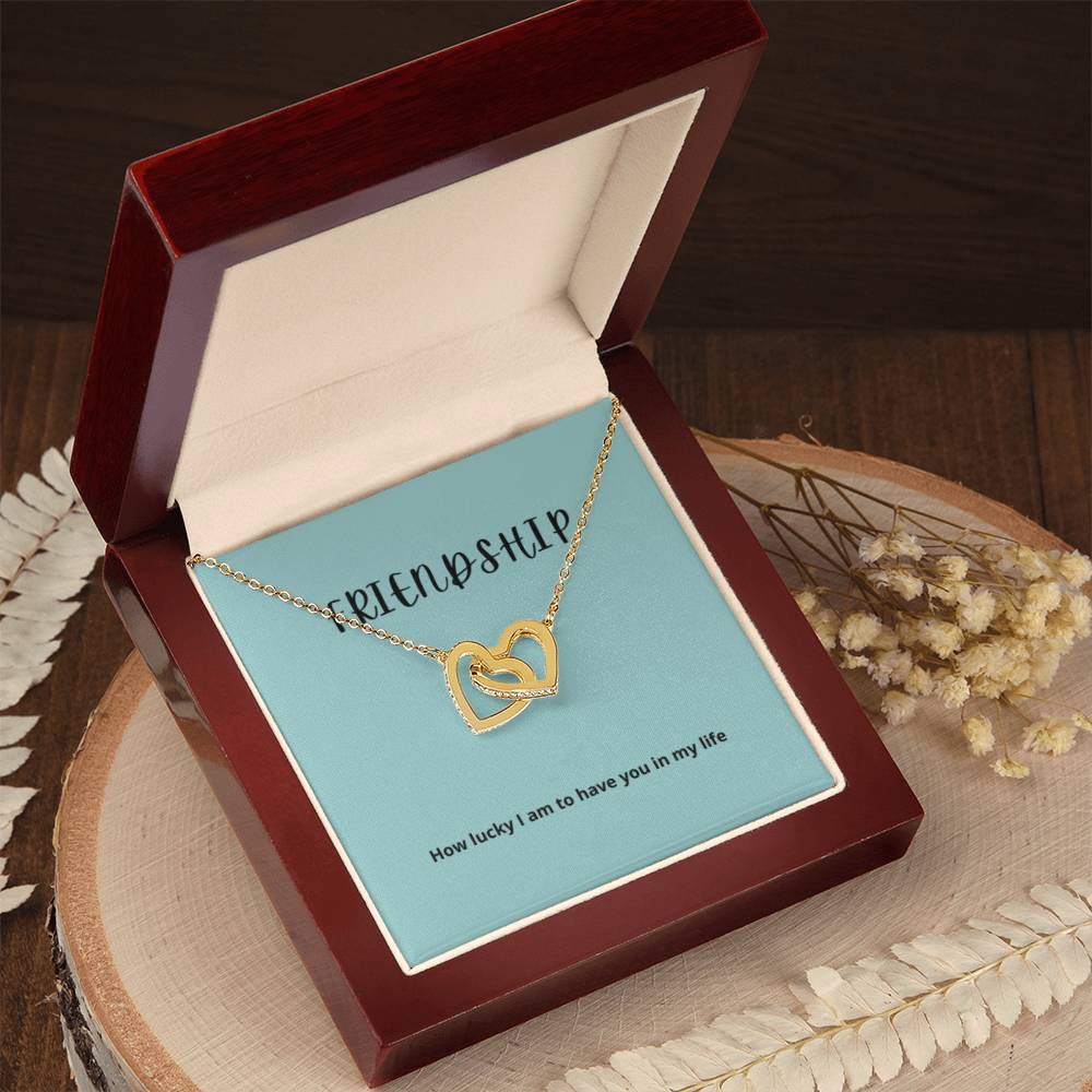 EllePendants Interlocking Hearts Friendship Necklace, Best Friend Necklaces, Friendship Necklaces Jewelry Long Distance Birthday Christmas