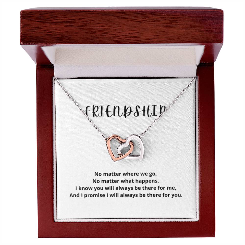 EllePendants Interlocking Hearts Friendship Necklace, Best Friend Necklaces, Friendship Necklaces Jewelry Long Distance Birthday Christmas