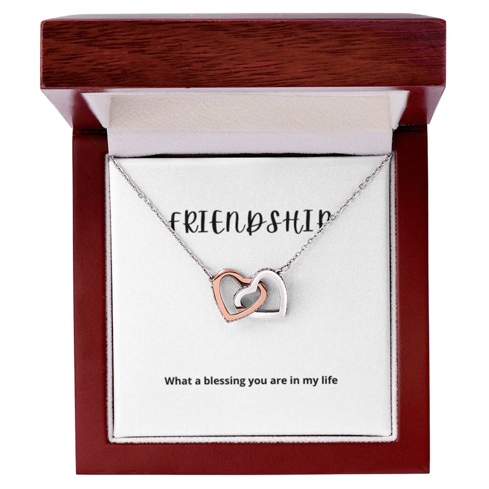 EllePendants Interlocking Hearts Friendship Necklace, Best Friend Necklaces, Friendship Necklaces Jewelry Long Distance Birthday Christmas