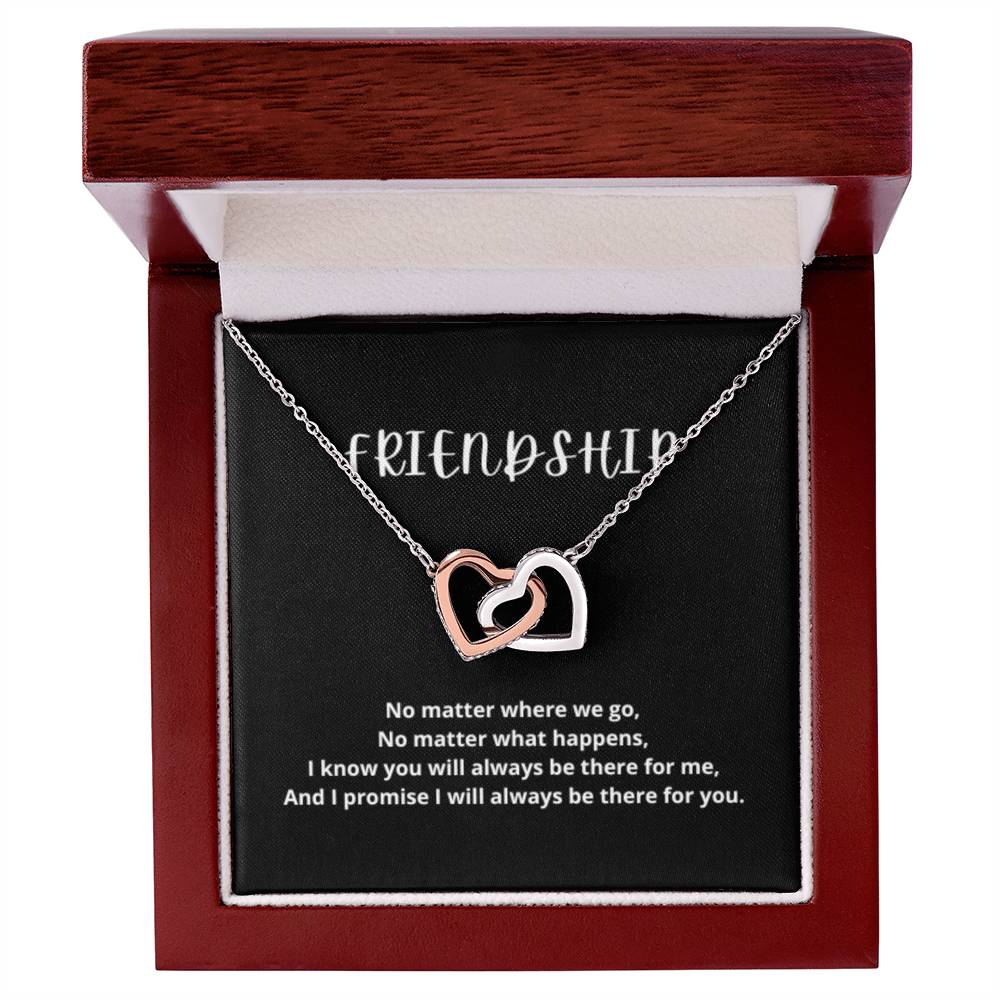 EllePendants Interlocking Hearts Friendship Necklace, Best Friend Necklaces, Friendship Necklaces Jewelry Long Distance Birthday Christmas