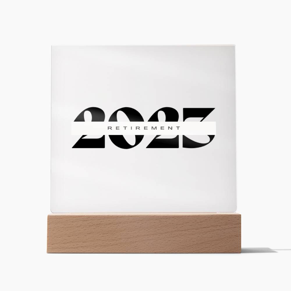 Retirement Gifts 2023, Retirement Plaque, Retirement Party Decoration, Square Acrylic Retirement Plaque LED Light, Happy Retirement