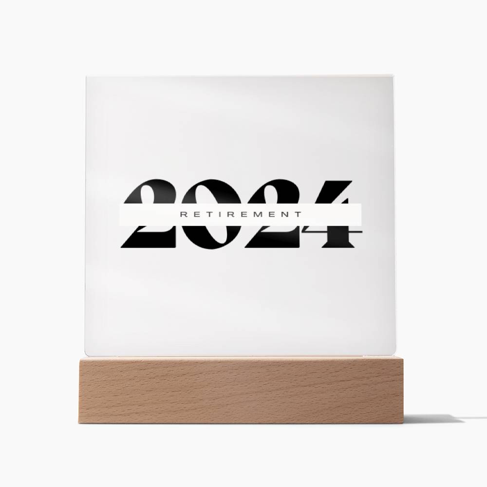 Retirement Gifts 2024, Retirement Plaque, Retirement Party Decoration, Square Acrylic Retirement Plaque LED Light, Happy Retirement