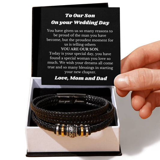 Bracelet for Son on Wedding Day, Wedding Gift for Son from Mom, Mother to Son Wedding Present, Meaningful Jewelry