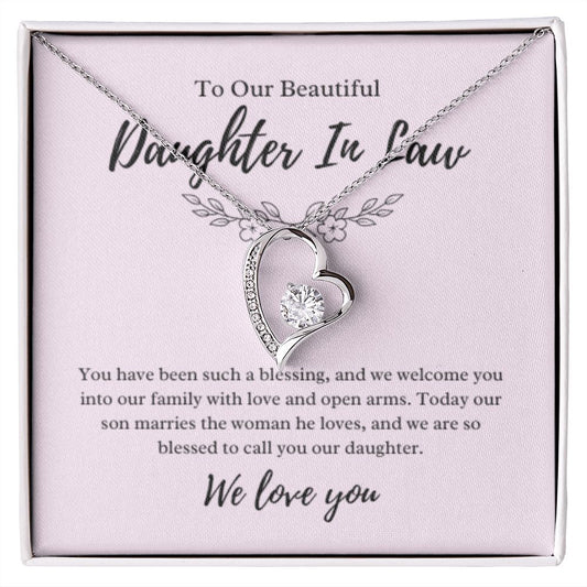 To Our Daughter-In-Law Gift On Wedding Day, Future Daughter In Law Rehearsal Dinner Gift For Bride From Mother & Father In Law