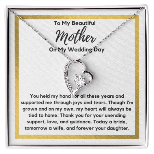 Mother of the Bride Gift from Bride, To My Mom on My Wedding Day, Mother of the Bride Necklace, Wedding Day Gift from Daughter