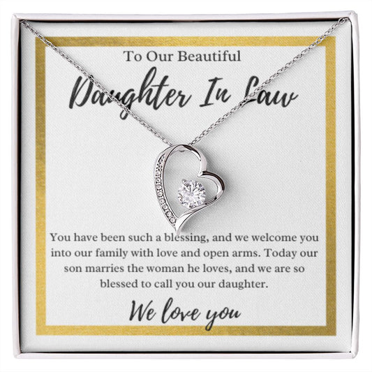 To Our Daughter-In-Law Gift On Wedding Day, Future Daughter In Law Rehearsal Dinner Gift For Bride From Mother & Father In Law