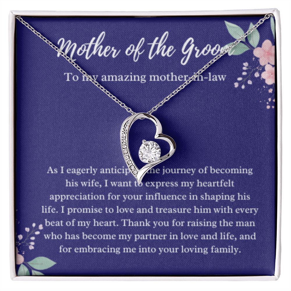 EllePendants Mother Of The Groom Gift From Bride, Mother In Law Gift Wedding Day, From Daughter In Law, Future Mother In Law Gifts Necklace, Forever Love Heart