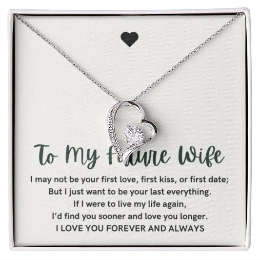 To My Future Wife Forever Love Heart Necklace, Wedding Gift