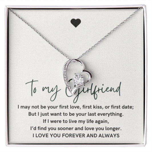 To My Girlfriend Forever Love Heart Necklace, Anniversary Gift