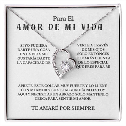 Necklace Gift PARA EL AMOR DE MI VIDA, Message Card Jewelry, Spanish, For My Love Gift