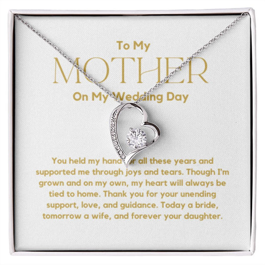 Mother of the Bride Gift from Bride, To My Mom on My Wedding Day, Mother of the Bride Necklace, Wedding Day Gift from Daughter