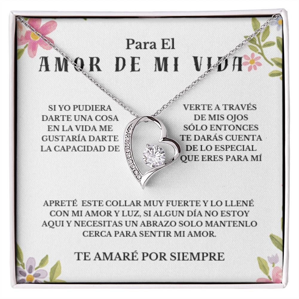 Necklace Gift PARA EL AMOR DE MI VIDA, Message Card Jewelry, Spanish, For My Love Gift