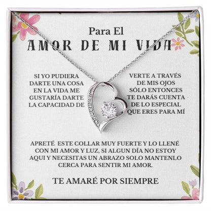 Necklace Gift PARA EL AMOR DE MI VIDA, Message Card Jewelry, Spanish, For My Love Gift