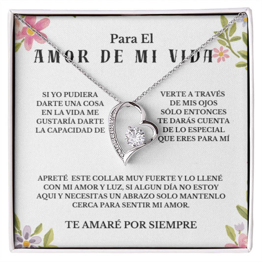 Necklace Gift PARA EL AMOR DE MI VIDA, Message Card Jewelry, Spanish, For My Love Gift