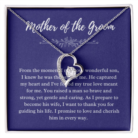 EllePendants Mother Of The Groom Gift From Bride, Mother In Law Gift Wedding Day, From Daughter In Law, Future Mother In Law Gifts Necklace, Forever Love Heart