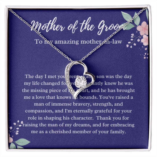 Mother of the Groom Necklace, Gift from Bride, Wedding Day, Mother-in-Law Jewelry, Future Mother-in-Law Gift