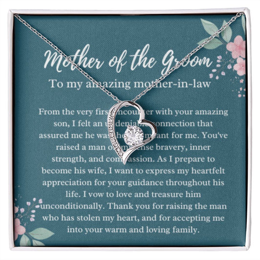 Mother of the Groom Necklace, Gift from Bride, Wedding Day, Mother-in-Law Jewelry, Future Mother-in-Law Gift