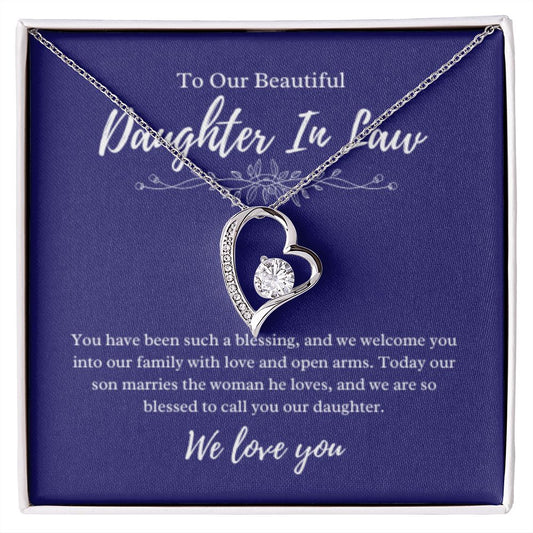 To Our Daughter-In-Law Gift On Wedding Day, Future Daughter In Law Rehearsal Dinner Gift For Bride From Mother & Father In Law