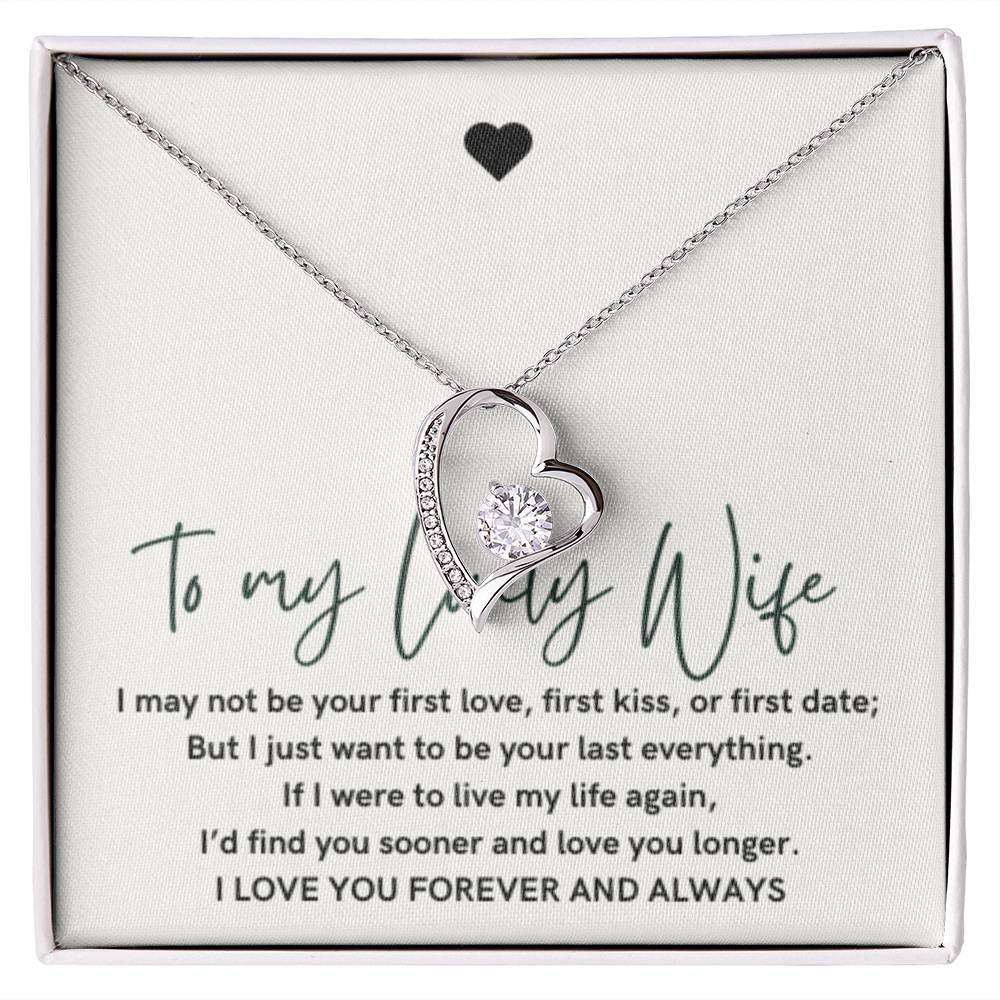 To My Lovely Wife, Forever Love Heart Necklace, Wedding Gift