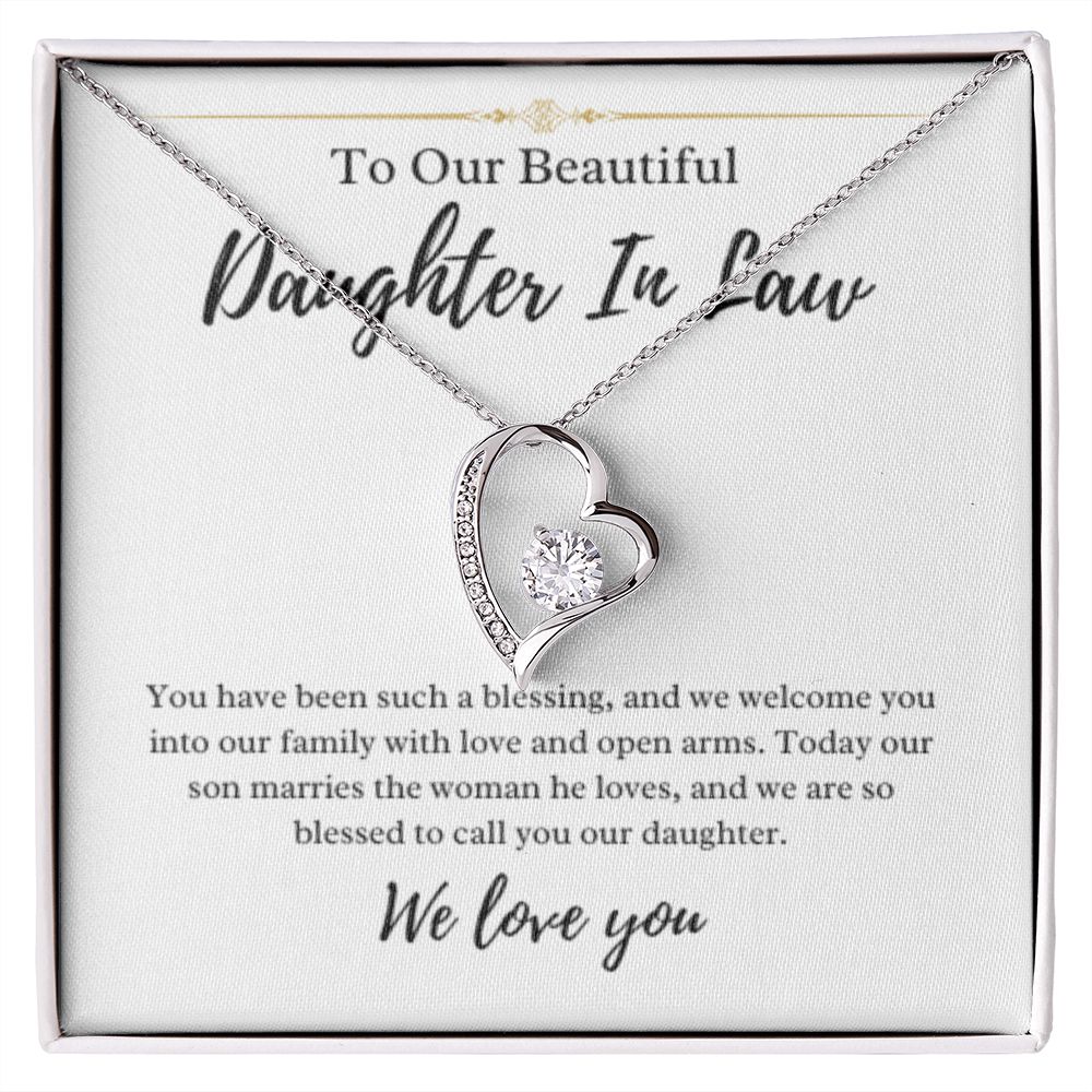 To Our Daughter-In-Law Gift On Wedding Day, Future Daughter In Law Rehearsal Dinner Gift For Bride From Mother & Father In Law