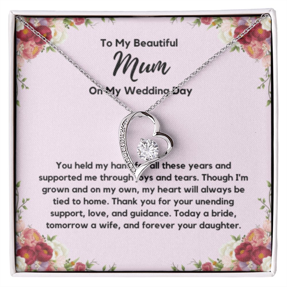 Mum of the Bride Gift from Bride, To My Mum on My Wedding Day, Mum of the Bride Necklace, Wedding Day Gift from Daughter