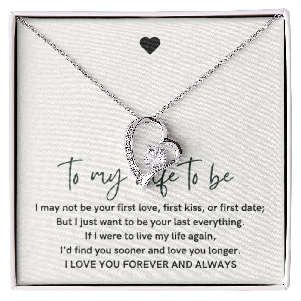 To My Wife to be, Future Wife, Forever Love Heart Necklace, Wedding Gift