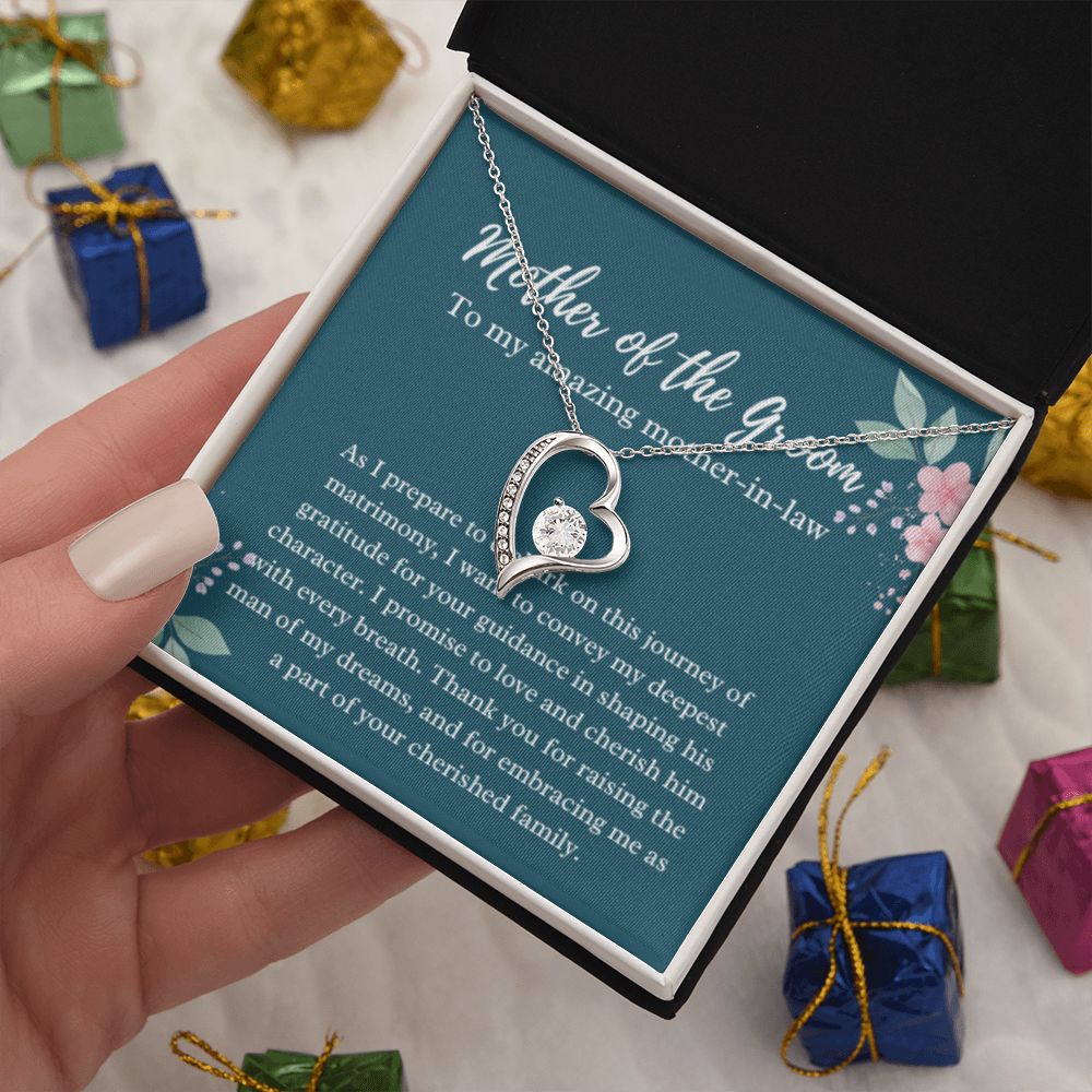 EllePendants Mother Of The Groom Gift From Bride, Mother In Law Gift Wedding Day, From Daughter In Law, Future Mother In Law Gifts Necklace, Forever Love Heart