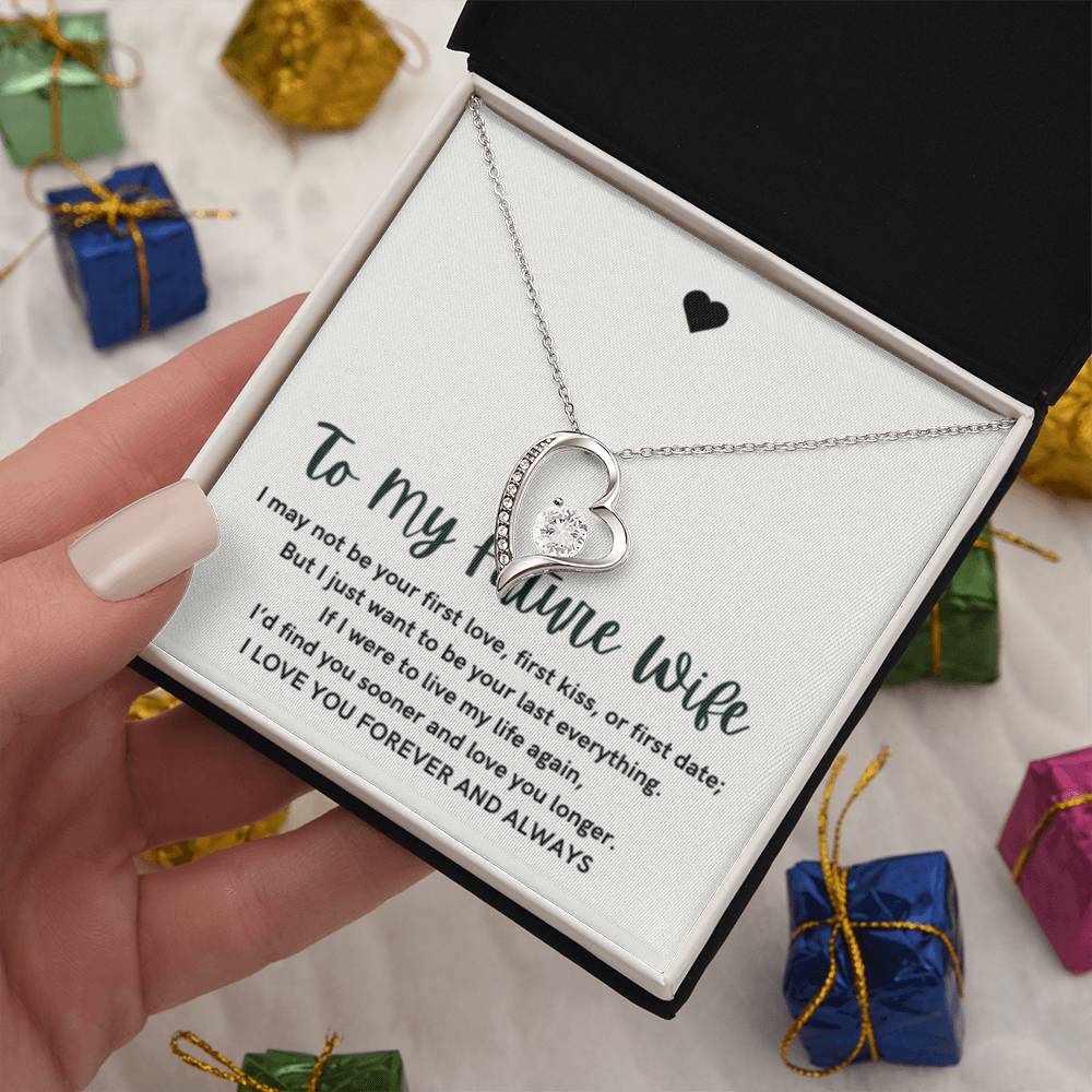 To My Future Wife Forever Love Heart Necklace, Wedding Gift