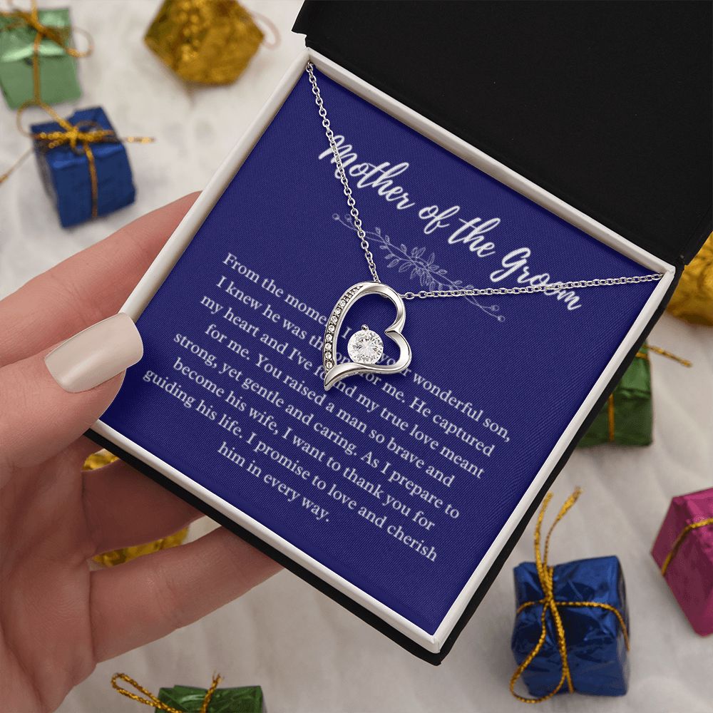 EllePendants Mother Of The Groom Gift From Bride, Mother In Law Gift Wedding Day, From Daughter In Law, Future Mother In Law Gifts Necklace, Forever Love Heart