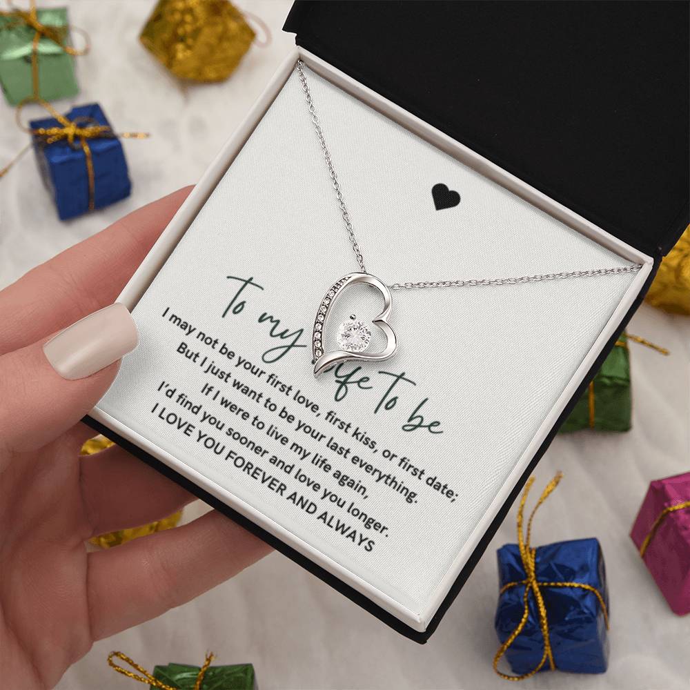 To My Wife to be, Future Wife, Forever Love Heart Necklace, Wedding Gift