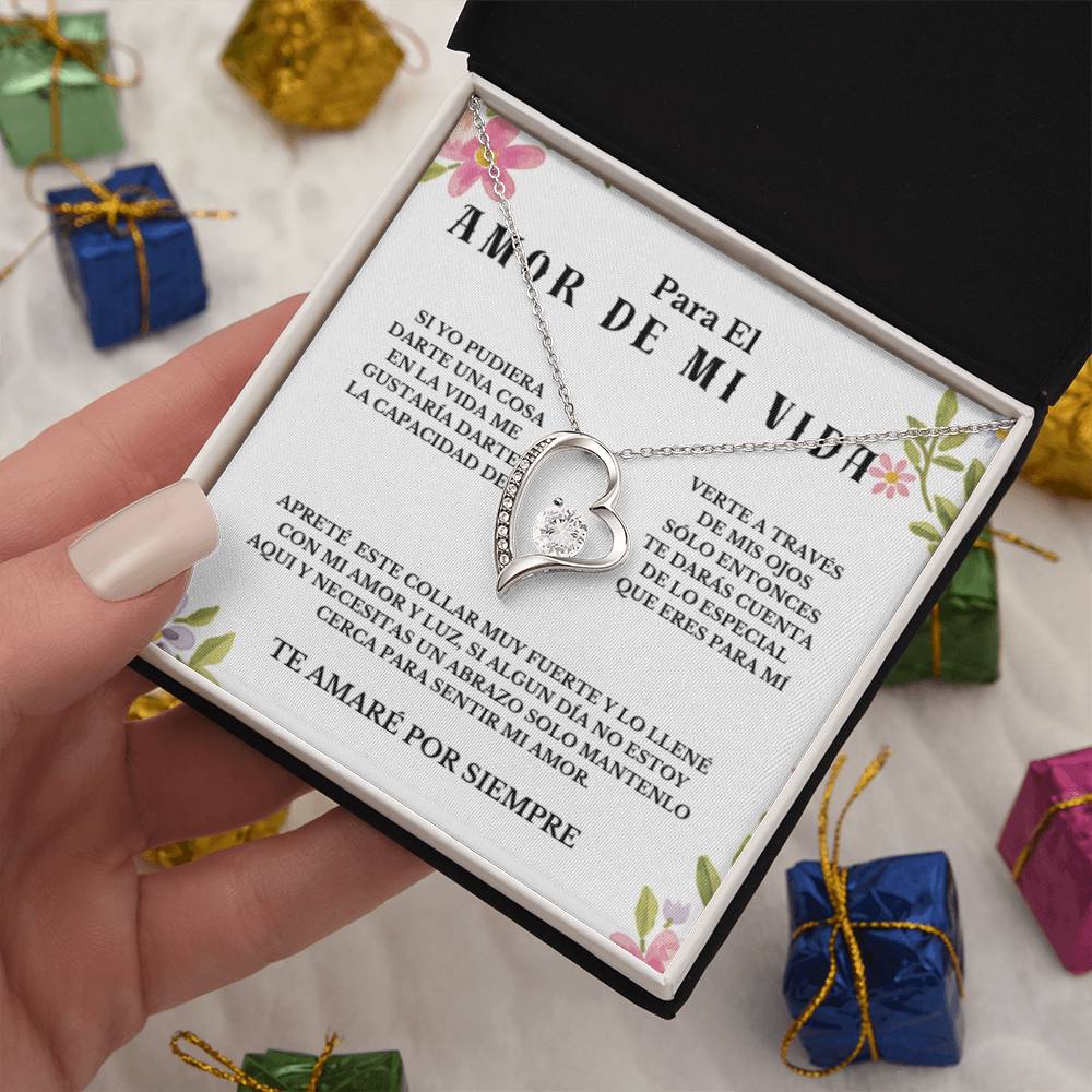 Necklace Gift PARA EL AMOR DE MI VIDA, Message Card Jewelry, Spanish, For My Love Gift