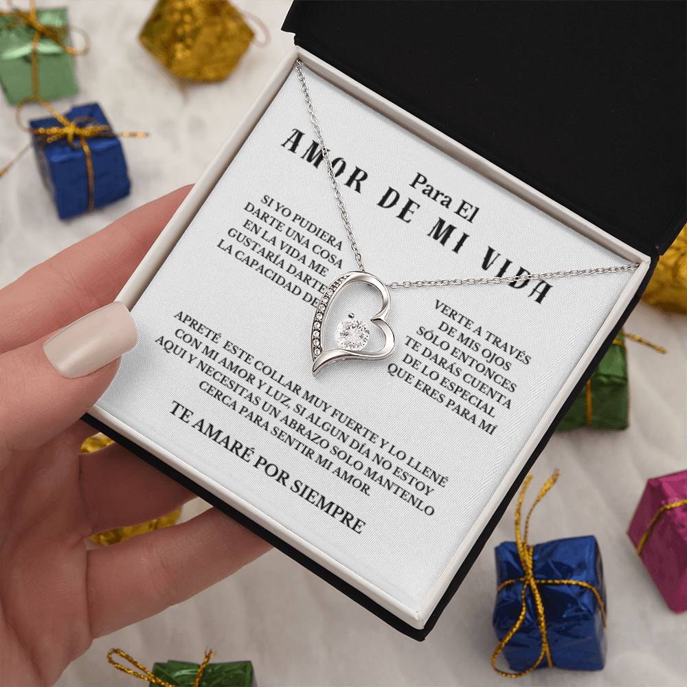 Necklace Gift PARA EL AMOR DE MI VIDA, Message Card Jewelry, Spanish, For My Love Gift