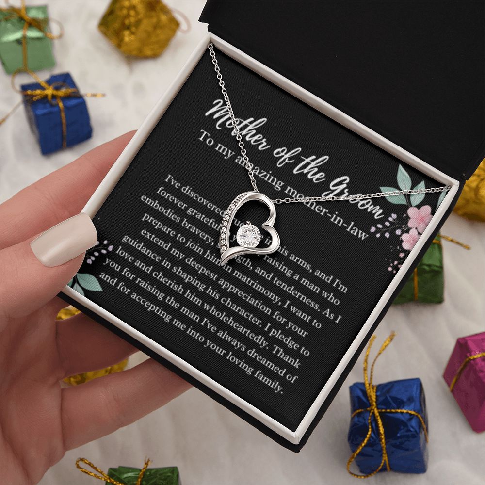 EllePendants Mother Of The Groom Gift From Bride, Mother In Law Gift Wedding Day, From Daughter In Law, Future Mother In Law Gifts Necklace, Forever Love Heart